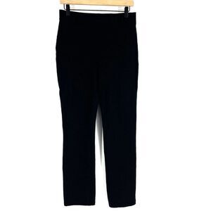Quince Pants Size Medium Womens Black Stretch Ponte Straight Leg Pull On Ankle